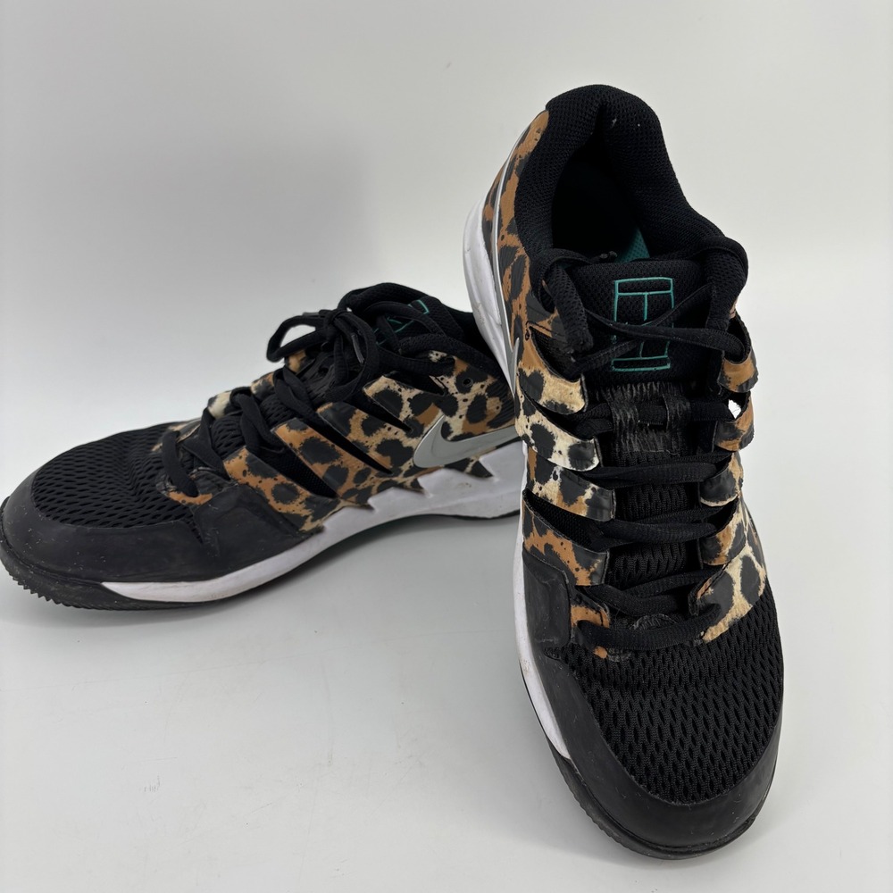 Nike Air Zoom Vapor X Tennis Shoes Women Size 9 Black Leopard Print